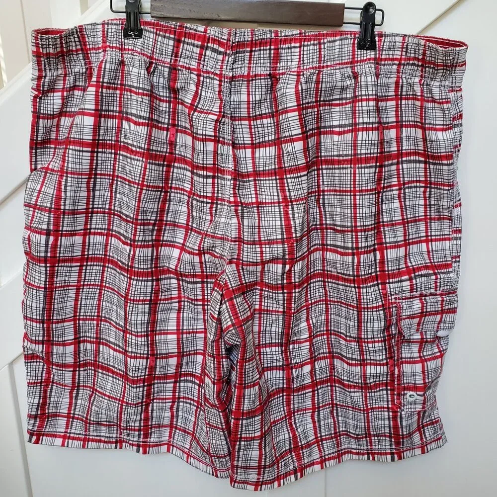 Mens plaid swim shorts